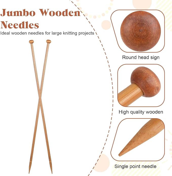 2pcs 4.5mm Bamboo Knitting Needles 10-Inch Long Wooden Knitting Needles Knitting for Beginners Sock,Scarf,Handmade DIY Knitting & Crochet Supplies