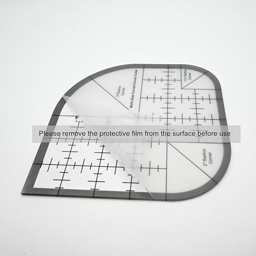 Quilting Rulers Sewing Ruler,Acrylic Quilting Ruler Templates,Precision Cutting Tools for Patchwork Fabric,Sewing Supplies Curved Black(6"x6")
