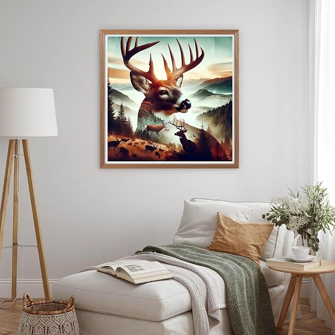 ARPADAMO Diamond Art Kits for Adults,Deer Diamond Painting Kits 14 x 14in