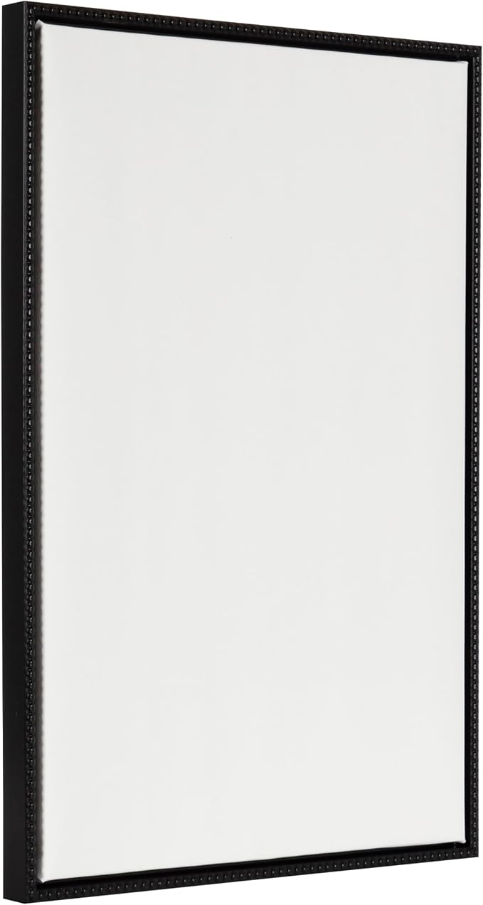 Kate and Laurel Sylvie Blank Framed Canvas Wall Art, 23x33 Black Beaded, Vintage Modern Empty Canvas for Paint-Your-Own Art, Ready to Paint Premium Canvas Already Framed