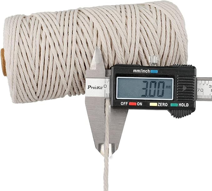 G2PLUS 3MM Cotton String,328 Feet Natural Beige Twine for Craft & Wrapping | 100% Cotton, Strong and Durable, Neatly wound for tangle-free use in Holiday Wrapping, Hang Tags, Roasting and Home Projects