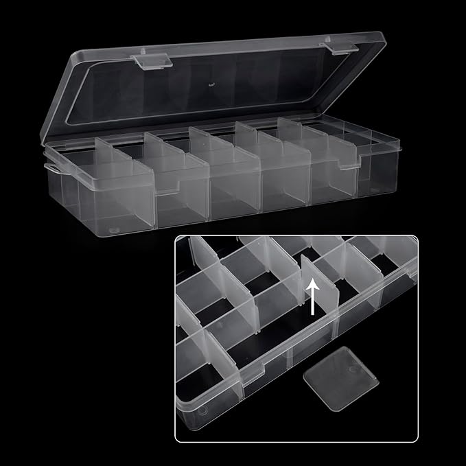 Embroidery Floss Organizer, 2 Removable 18 Compartments Cross Stitch Thread Storage Box with 200 Plastic Embroidery Floss Bobbins, 1 Floss Winder and 1 Marker
