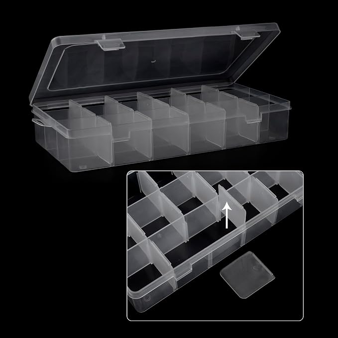 Embroidery Floss Organizer, 1 Removable 18 Compartments Cross Stitch Thread Storage Box with 100 Plastic Embroidery Floss Bobbins, 1 Floss Winder and 1 Marker