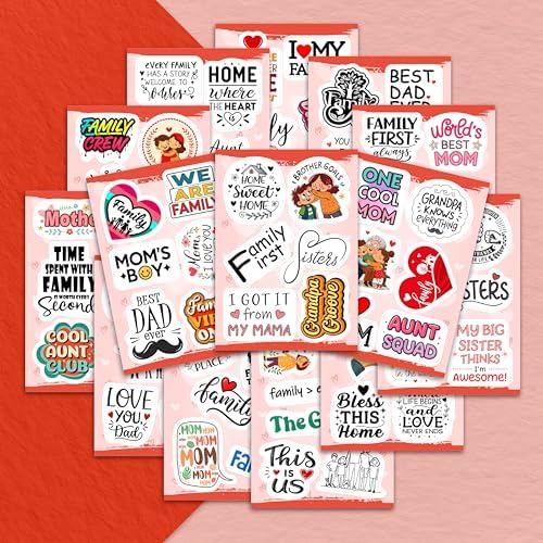 100Pcs Family Stickers for Scrapbooking, Water Bottle - Family Gifts Ideas, Party Supplies & Decoration - Gift for Women & Men