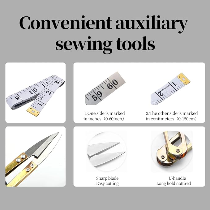 Obear 45-Piece Sewing Kit for Adults and Beginners,Big Eye Stainless Steel Sewing Needles Kit for Hand Sewing with Storage Box and Portable Pouch
