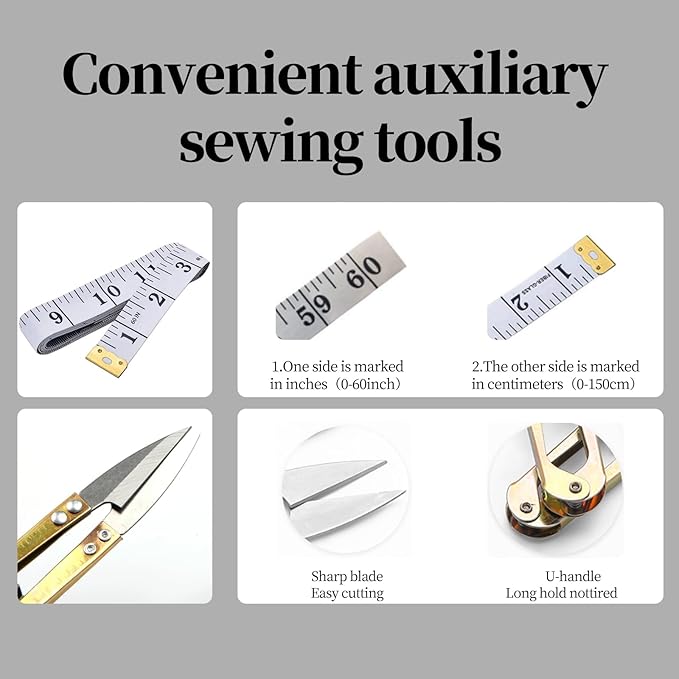 Obear 43-Piece Sewing Kit for Adults and Beginners,Big Eye Stainless Steel Sewing Needles Kit for Hand Sewing with Needle Threader and Seam Ripper