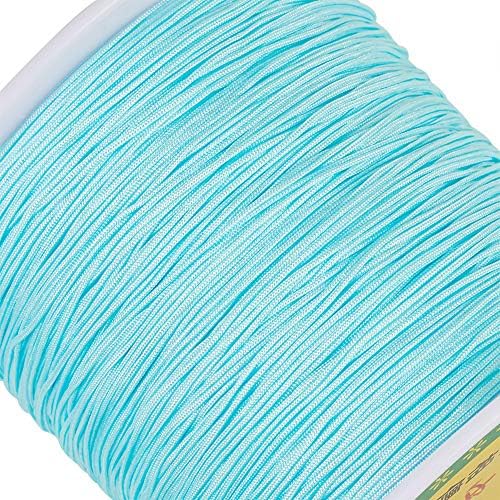 100 Yards 0.8mm Nylon String for Bracelets Sky Blue Braided Nylon Thread Chinese Knotting Cord for Necklace kumihimo Bracelet Jewelry Tassels Making