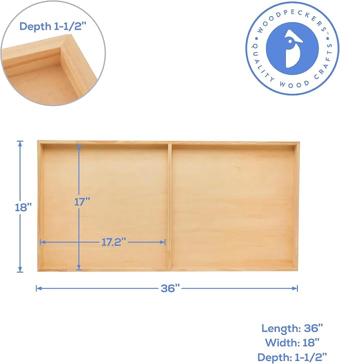 Woodpeckers Large Wood Canvas Boards for Painting 18 x 36 x 1-1/2-inch, Blank Sign for Wall Art Sets, 1 pc
