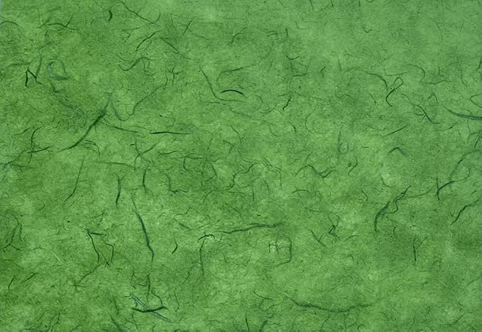 A5 50 Sheets Natural Fiber Mulberry Tree Mulberry Paper Sheets Art Tissue Washi Paper Design Craft Art Origami Suppliers Card Making 8.3" x 5.8". (Green Tone, A5)