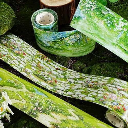 PET Tape Stickers for Scrapbooking Supplies,Nature Landscape Scrapbook Stickers