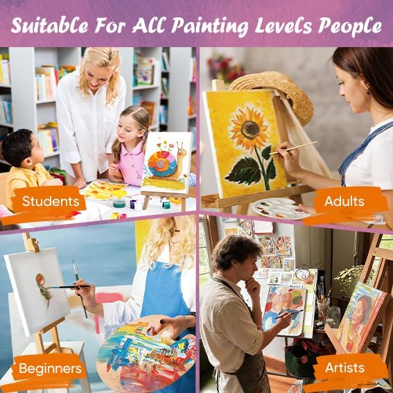 ESRICH Small Canvases for Painting 6x8in, 3 Pack Stretched Canvases for Painting 5/8" Profile Primed Acid Free Painting Canvas for Kids for Oil Paint, Watercolor, Acrylic Paint, Gouache, Tempera.