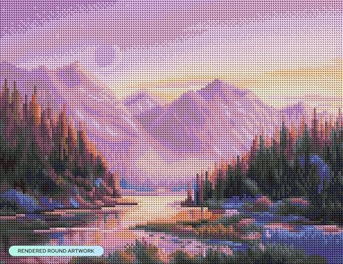 DIAMOND ART CLUB Purple Mountain Majesty Diamond Art Kits for Adults
