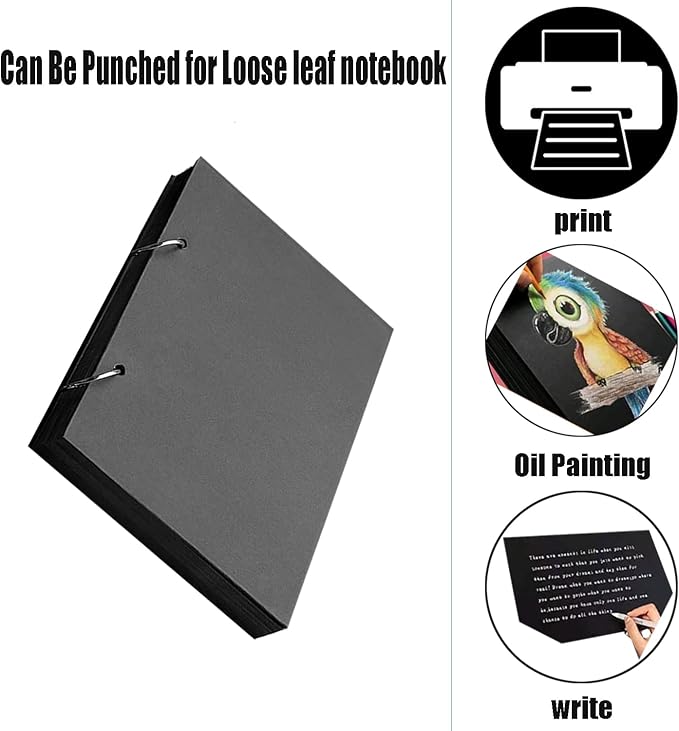 Black Cardstock Paper, 50 Pack 4x6 Inches, 92lb