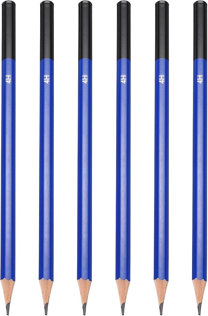 PATIKIL 4H Drawing Pencils for Sketching, 6PCS Sketch Pencils for Drawing Art Pencils Graphite Wood Pre-sharpened for Drawing Sketching Artists, 4H Pencils