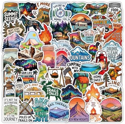 50PCS Adventure Travel Stickers, Outdoor Camping Stickers