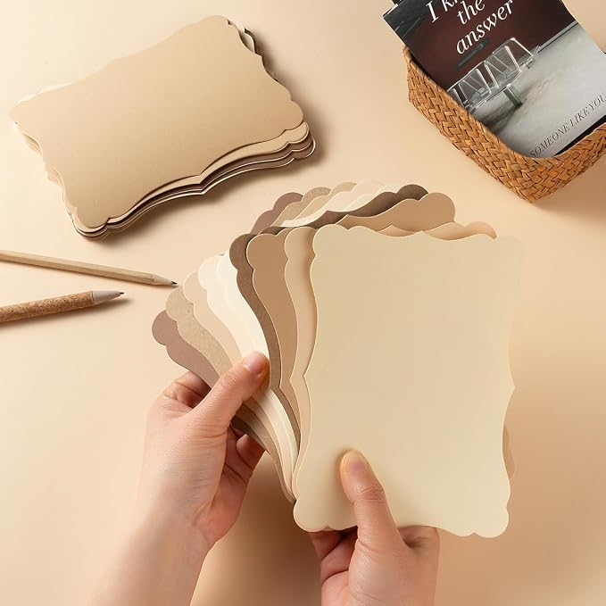 50 Pack Blank Kraft Greeting Cards, Brown, 5 Colors 5x7IN