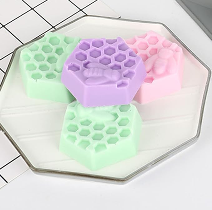 2Pcs 3D Bee Silicone Soap Molds for Homemade Soaps | Chocolate Jelly Cake Making
