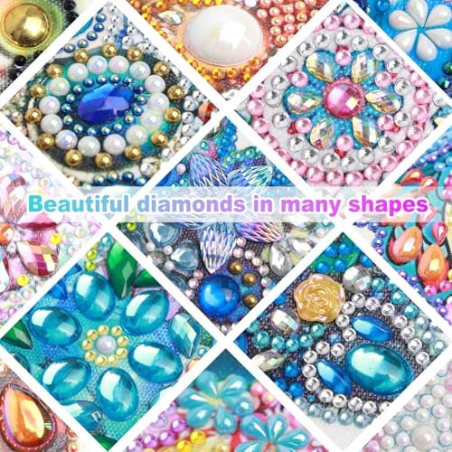 AiYuanzsh Special Shape Diamond Painting Kits for Adults, 5D Crystal Rhinestone Diamond Art Canvas, DIY Paint by Diamonds Craft Kit, Sparkling Woman Profile Diamond Painting for Home Wall Decor Gift