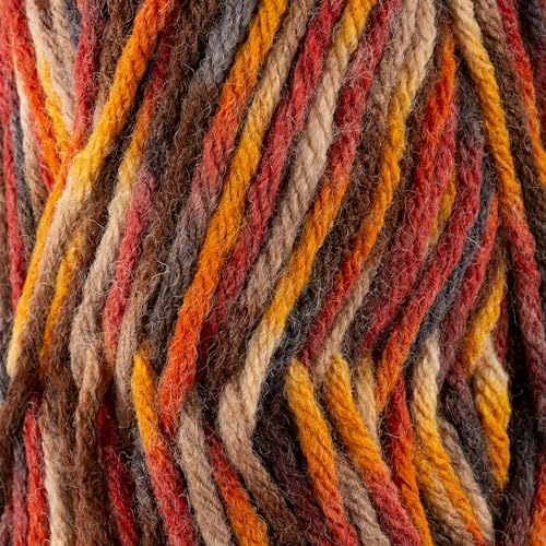 3 Skeins of Sensy Roving Multi Color Yarn, 3.5 oz, 132 Yards, Gauge 5 Bulky (Autumn)