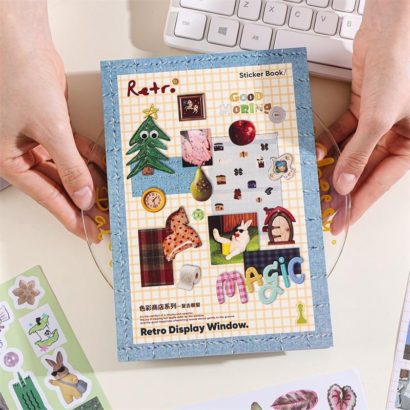 Girl's Korean Sticker Book, Food and Daily Life Theme - 1300+ Cute Dream Style Foodie Stickers, for DIY Scrapbooking Journaling Handbook Decoration Vintage