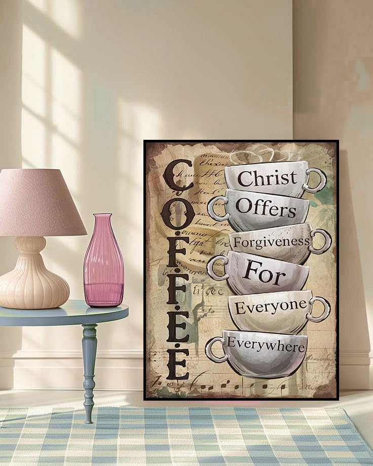 mrpwnle Coffee Diamond Art Kits for Adults Christian Diamond Painting Kits