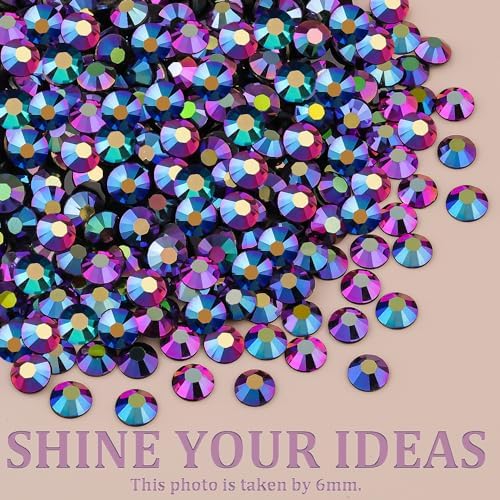Resin Jelly Rhinestones for Crafting with B7000 Jewelry Glue, 2 Boxes Purplish Black AB Flatback Crystals with 2Pcs 10ml Glue, Bedazzling Non Hotfix Gems for DIY Tumblers Clothing Shoes Manicure
