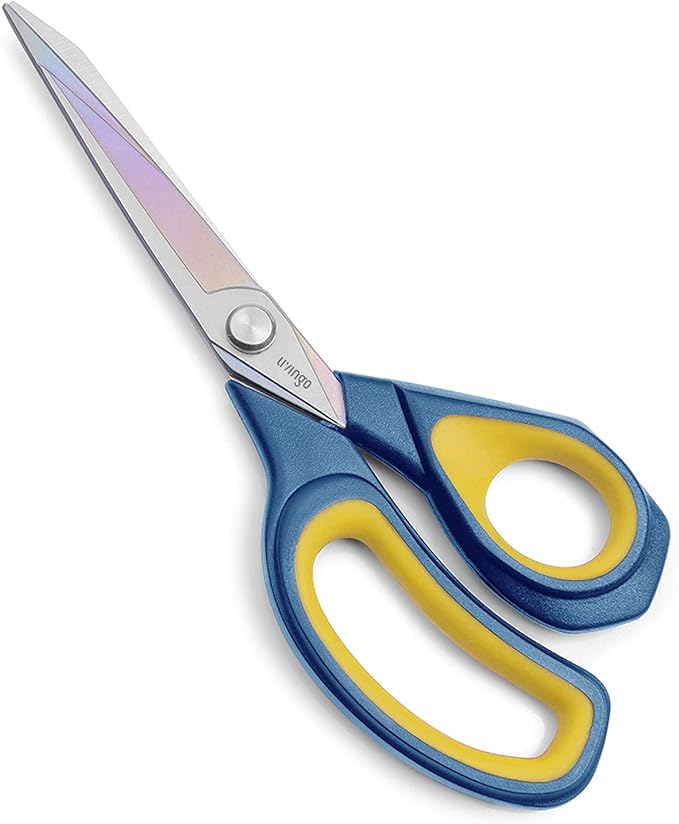LIVINGO Fabric Scissors 8.5" Titanium Sewing Shears All Purpose | Heavy Duty Forged Steel Blade, Comfort Grip Handle, Dressmaking Leather Craft Cutting