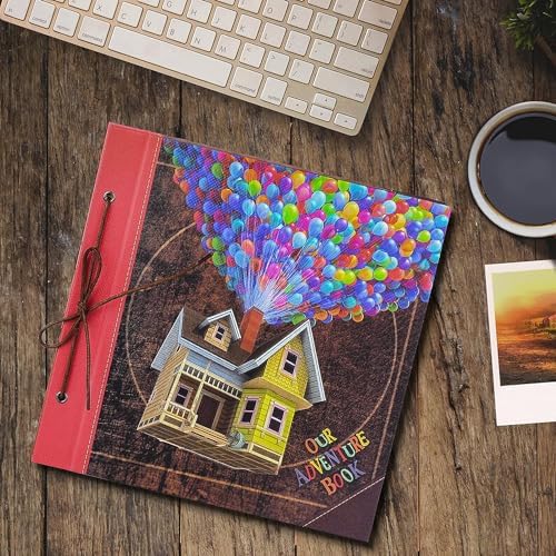 Our Adventure Book 12x12 Inch,Scrapbook Album Large Handmade Travel Scrapbook 60 Pages DIY Album for Anniversary,Wedding,Travelling,Writing,Baby,Friends,Family,Couple Gifts (12in-Up House)