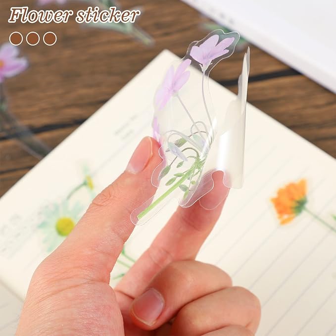 160 Natural Flower Stickers for Scrapbooking, Journals & Card Making | Self-Adhesive Floral Stickers, 80 Sheets, For Journals, Scrapbooks, Letters, Laptops And Diy Crafts