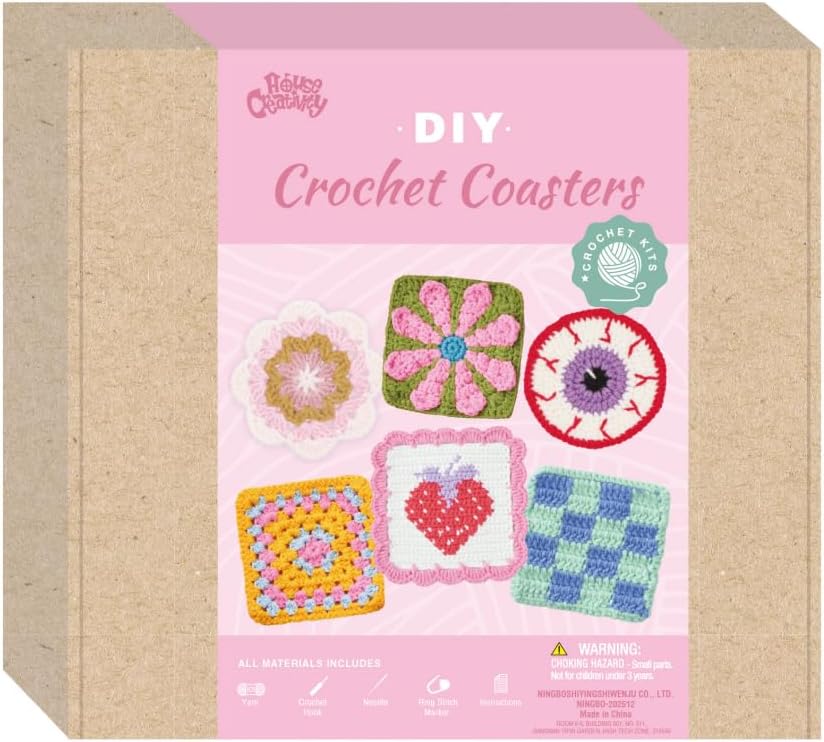 HOUSE CREATIVITY Crochet Kit for Beginners Adults - Complete Set with 20 Colors Yarn, Video Tutorials, Hooks | Learn to Crochet DIY Craft Kit for Women & Adults