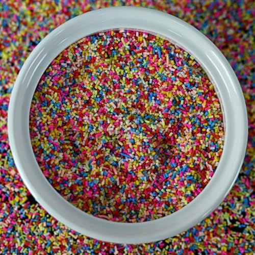 LIKETURE Fake Sprinkles 110g Polymer Clay Sprinkles Fake Candy Sprinkles Faux Sprinkles for Resin Slime Craft Plastic Sprinkles for Nail Art Phone Case DIY Shaker Card Filler (Faux Sprinkles1-110G)