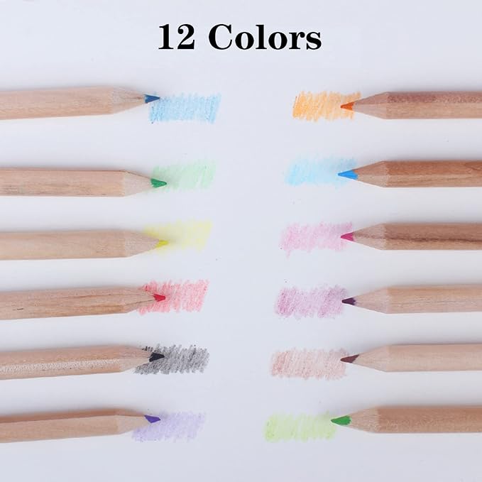 Tergy 20 Packs Mini Colored Pencils with Sharpener in Tube Portable Drawing Art Cartoon Pencils for 3 Years Old and Up Kids Adults Writing Sketching Painting,12 Colors in Tube