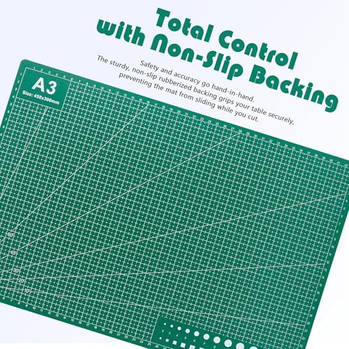 2 Packs Cutting Mats, 12inch x 18inch Rotary Cutting Mat Double Sided 5-Ply Craft Cutting Board for Sewing Crafts Hobby Fabric Precision Scrapbooking Project (A3: 12"W x 18"L)