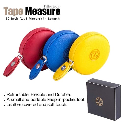 Sewing Tape Measure, Medical Body Cloth Tailor Craft Dieting Measuring Tape, 60 Inch/1.5M Dual Sided Retractable Ruler with Push Button Round(3 Pack, Red Yellow Blue)