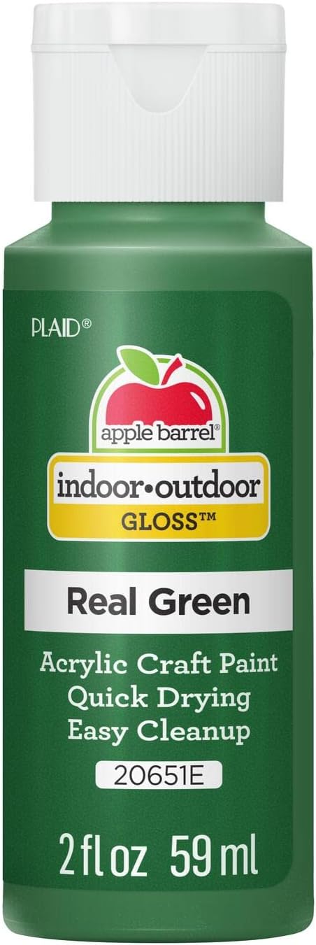 Apple Barrel Gloss Acrylic Paint in Assorted Colors (2-Ounce), 20651 Real Green
