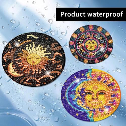 8 Pcs Diamond Art Coaster Kit for Adult with Holder, Diamond Coasters 4x4in
