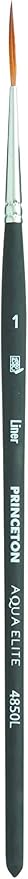 Princeton Aqua Elite Liner Brush, Synthetic, Short Handle, Size 1, 1 Count