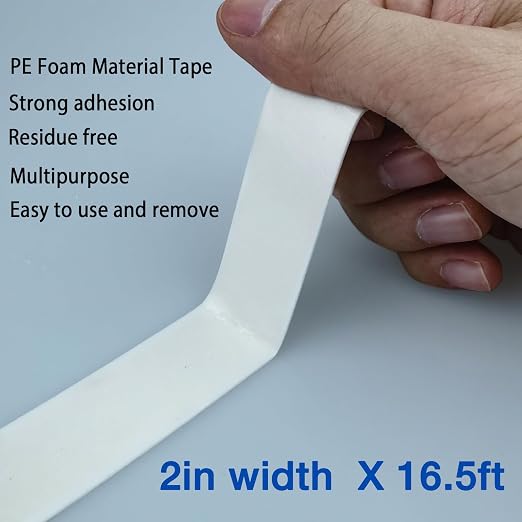 3M Double Sided Tape 2in x 16.5ft, Mounting Tape Heavy Duty, Wall Picture Hanging Strips, Removeable PE Foam Tape