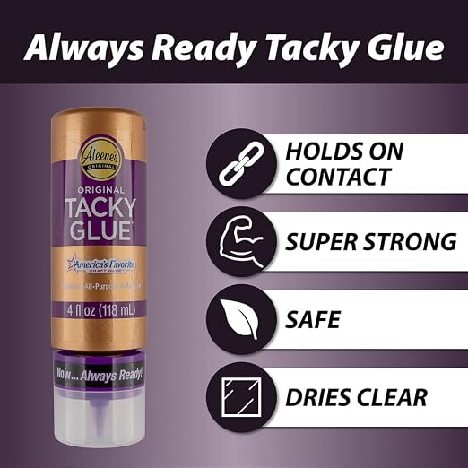 All-Purpose Tacky Glue – Premium Adhesive for Crafts, Jewelry, and Household Repairs – Always Ready 4 Oz. (2 Bottles)