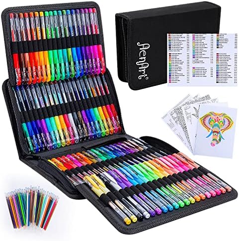 Aen Art Gel Pens for Adult Coloring Books, 160 Pack Artist Colored Gel Pen