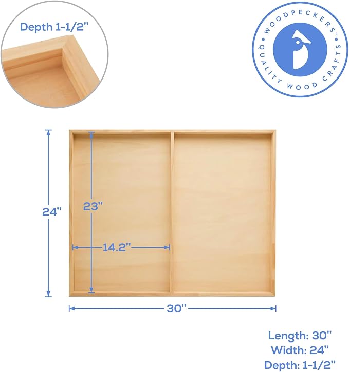 Large Birch Painting Panel 24 x 30 x 1-1/2-inch, Pack of 2 Wood Canvas Boards for Painting, Blank Signs for Crafts, by Woodpeckers