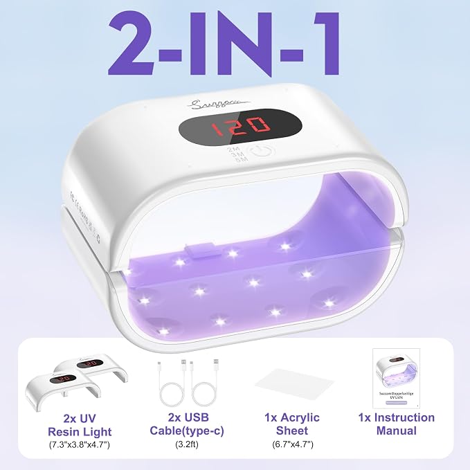 Suzzam 36W Double-Sided UV Light for Resin DIY Crafts