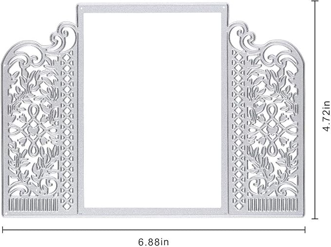 3D Card Shape Metal Cutting Dies, Invitation Card Background Dies Note Embossing Stencils for DIY Scrapbooking Photo Album Decorative DIY Paper Cards Making Gift, Classic Style Metallic Die Cut