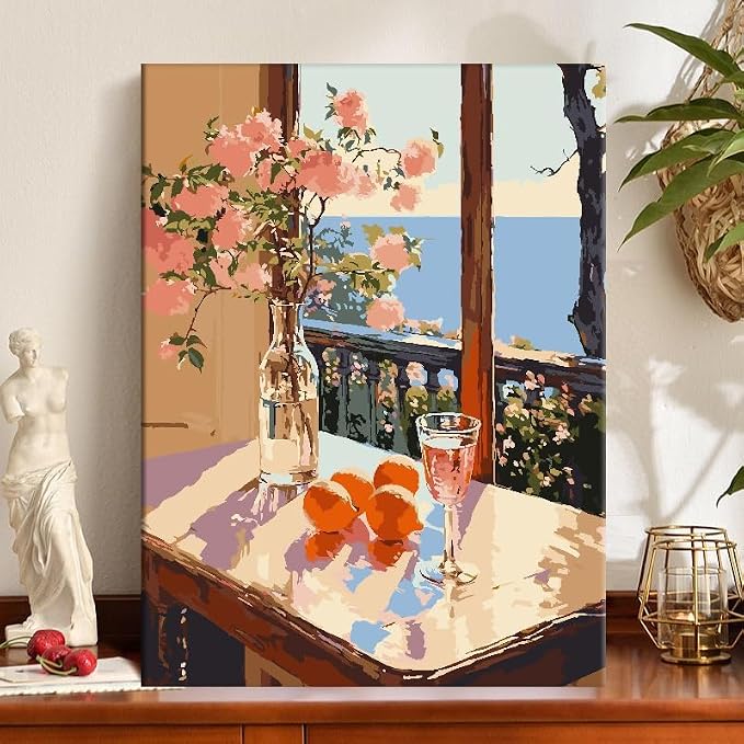 ZRIZQ Paint by Numbers Kit for Adults Beginner,Flowers Landscape,16x20