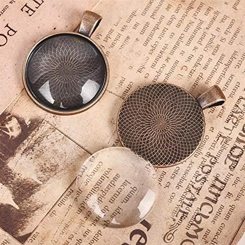 25pcs Round Bezel Pendant Trays Setting Cabochon Blank Base for DIY Crafting Photo Jewelry Findings Making Accessories 25mm