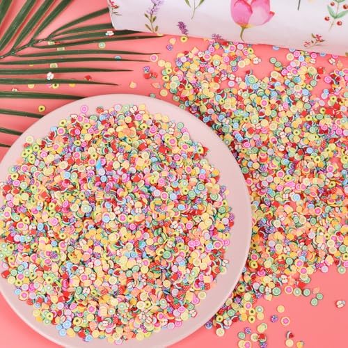 DIYASY 180g Fake Fruit Sprinkles, 6.35 oz Mini Faux Sprinkle Polymer Clay Slices Non-Edible for Crafts Art DIY Decoration Plastic Slime Filler