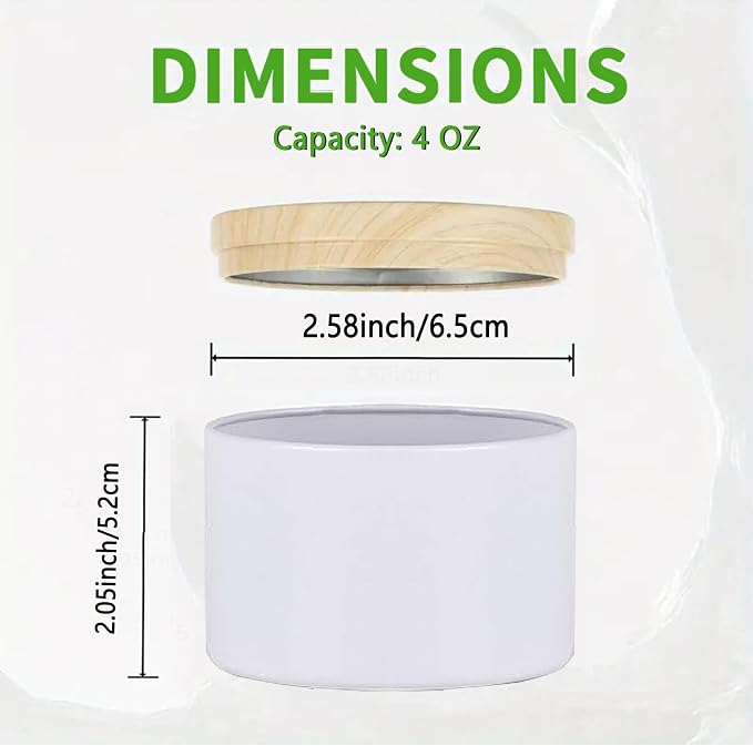 ABK 4oz White Candle Tins,24 PCS Candle Jars with Lids for Candle Making