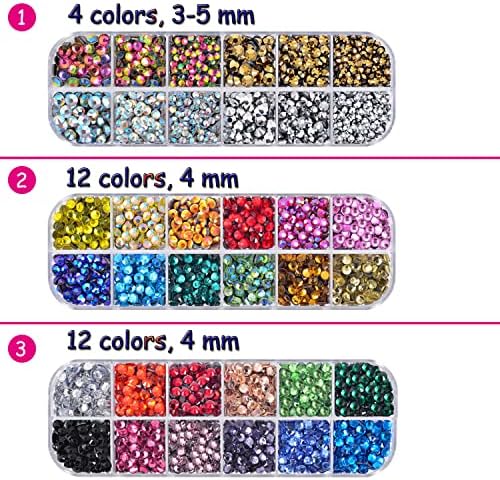 Epesl Bedazzler Kit with Rhinestones, Hot Fixed Gems Craft Applicator - Diamond Painting Pen, Wax Pencil, Tweezers, Tray, Cleaning Brush, Picker Rhinestones Crystals for DIY Clothes Shoes