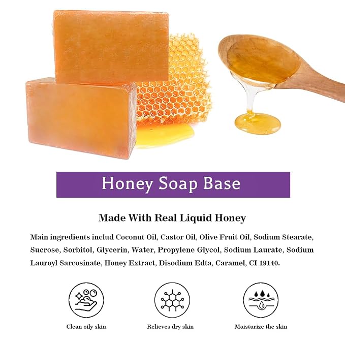 Honey Soap Base for Soap Making,Melt and Pour Base SLS/PEG Free 10 LB