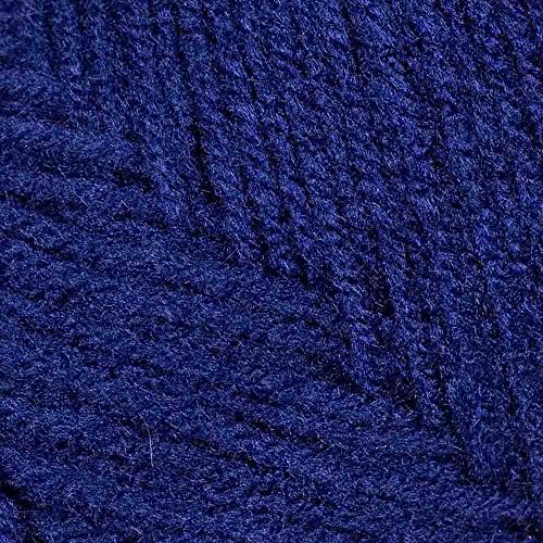 Craft County Size 4 (Medium) 100% Acrylic Fiber Yarn – Variety of Color and Pattern Options – for Crochet, Knitting, and Weaving (Soft Navy)
